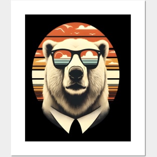 Funny polar Bear sunglasses Vintage Funny Animal Lover Posters and Art